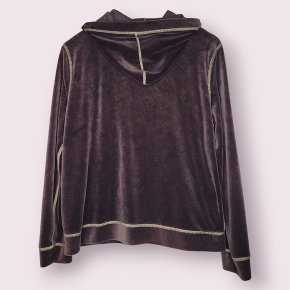 Vintage 2000s velour zip up hoodie - Picture 3 of 8